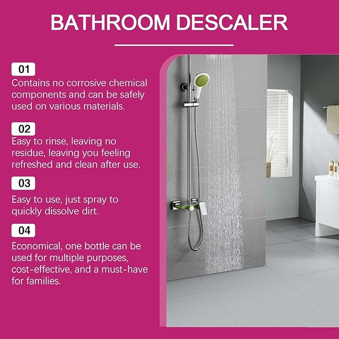 Stubborn Stains Cleaner, Bathroom Descaler Cleaner, Bathroom Descaler Foam Cleaners, Multipurpose Bathrooms Foam Cleaners, Powerful Descaling Cleaning Agent for Bathtub Glass, 2 Pcs