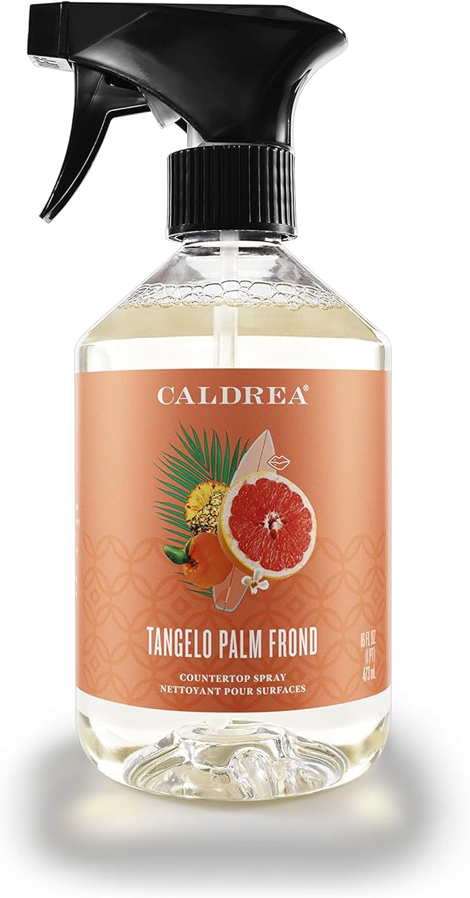 Caldrea Multi-surface CounterTop Spray Cleaner, Made With Vegetable Protein Extract, Tangelo Palm Frond Scent, 16 Oz