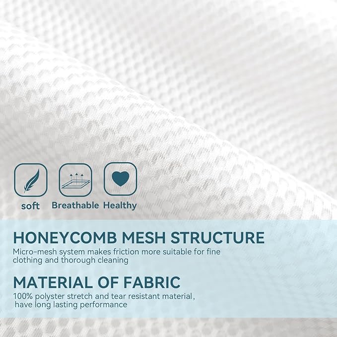 Honeycomb Mesh Laundry Bags For Delicates With Zipper,Washing Bag For Socks, Small Laundry Bag For Delicates, Underwear, Tshirts, Swimsuit, Baby Clothes, Lingerie Bag For Socks (12"x16" 3pcs)
