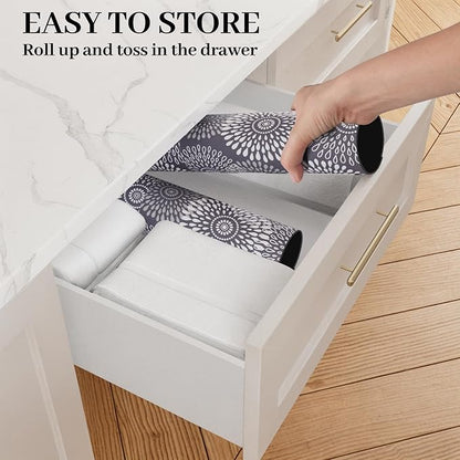 LuxStep Dish Drying Mat Super Absorbent Kitchen Counter Mat Rubber Backing Draining Mat Easy to Clean Kitchen Accessories Dish Rack Pad for Dishes, Utensils, Countertops, Sinks 15" x 18" Grey