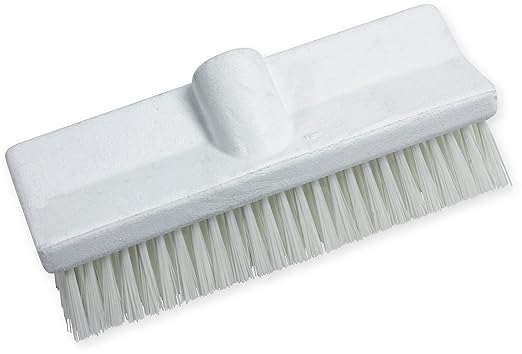 SPARTA 40423EC02 Plastic Floor Scrub Brush, Wall Brush, Equipment Brush With Nonabsorbent Bristles For Industrial Kitchens, Hospitals, Commercial Cleaning, 10 Inches, White