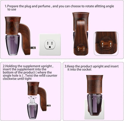 Nitial 3 Pcs Wall Fragrance Plug in with Night Light Compatible with Bath and Body Works Wallflowers Rustic Vintage Farmhouse Oil Plug in Bath and Body Works Wallflowers for Office Home Gifts