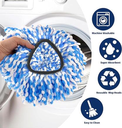 Spin Mop Replacement Head, 3 Pack Mop Replacement Head, Easy Cleaning, Microfiber, Spin Mop Refills, Machine Washable