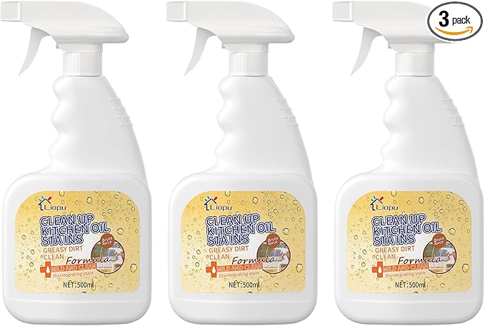 Liapu 3Pcs All Purpose Cleaner, Remove Stains Cleaning Spray, Lemon Breeze Scent Kitchen & Bathroom Cleaning Supplies, Multi Purpose Cleaner Spray Removes Grease, Grime, And Stains On Floors