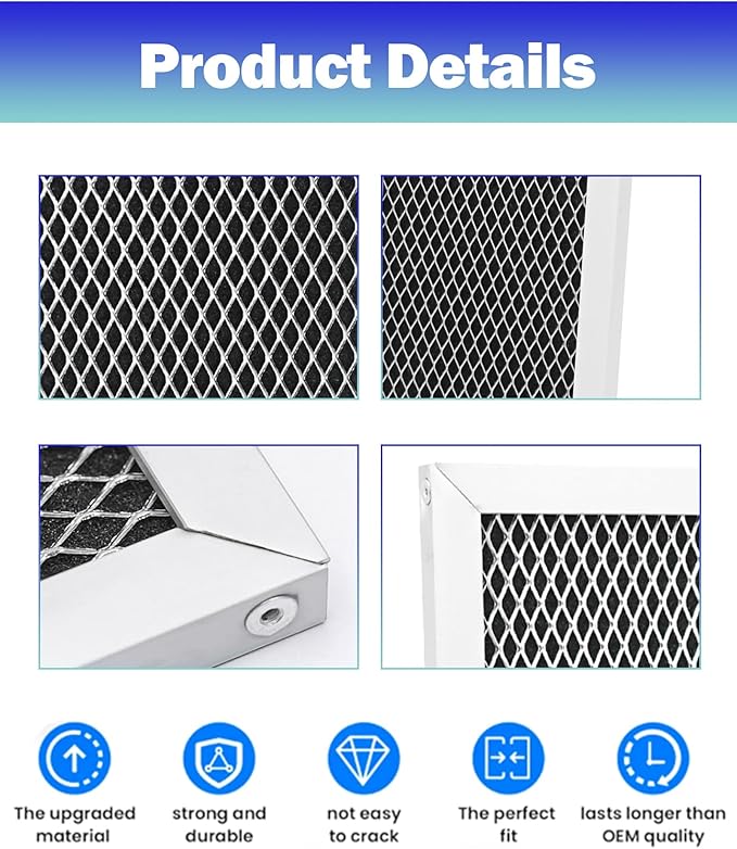 2-Pack Microwave Oven Charcoal Filter Fits for Samsung Model Numbers ME19R7041FS,W,B,T/AA, ME19R7041FS,W,B,G/AC,and More