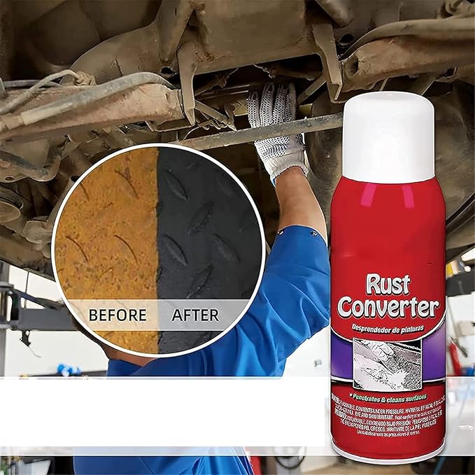 KISHAL Car Chassis Derusting,Car Chassis Rust Converter,Car Rust Remover Spray,Rust Inhibitor Derusting Spray with Brush,Maintenance Cleaning Rust Dissolver (1 Pcs)