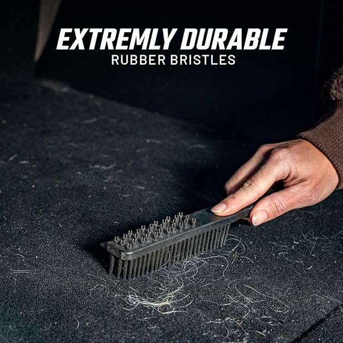 Slick Products Heavy-Duty Rubber Interior Hair Removal Brush – Automotive Carpet & Upholstery Cleaning Tool for Cars, Trucks, SUVs & RVs – Lifts Hair, Dirt & Debris from Vehicle Interiors