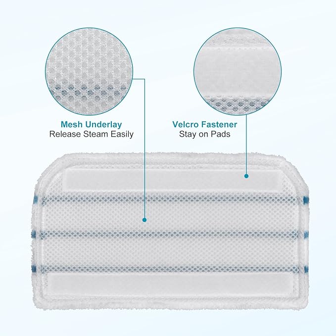 Steam Mop Pads Replacement Compatible with Black Decker Steam Mop SM1600, SM1610, SM1620, HSM13E1, HSMC1300FX, HSMC1321, HSMC1361SG Cleaner Black and Decker Steam Mop Replace Pads for Floor Cleaning