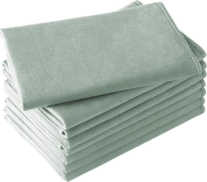 Microfiber Glass Cleaning Cloth 8 Pack, 16 Inch X 12 Inch, Lint Free Quickly Clean Window, Glasses, Windshields, Mirrors, and Stainless Steel, Green