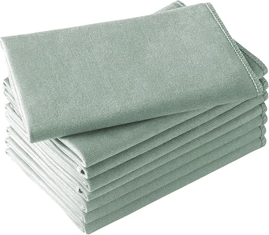 Microfiber Glass Cleaning Cloth 8 Pack, 16 Inch X 12 Inch, Lint Free Quickly Clean Window, Glasses, Windshields, Mirrors, and Stainless Steel, Green
