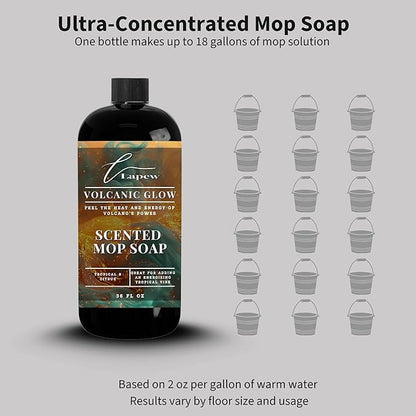 Lapew Volcanic Glow Scented Mop Soap - Luxury Floor Cleaner Concentrate for Mopping Tile, Laminate, Vinyl & Hardwood | Streak-Free, Low-Foam | 36 oz