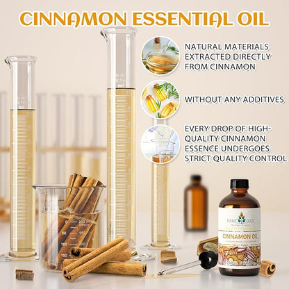EVOKE OCCU Cinnamon Essential Oil - Warm Fall Scent for Diffuser, Spray, Soap, Candles, Hair & Skin Care - 4 Fl Oz