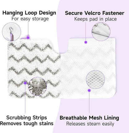 Steam Mop Replacement Pads for Shark S3500 Series S3501 S3601 S3550 S3801 S3901 SE450 S3601D S3901D S2901 S2902 Microfiber Steam Pocket Mop Pads Washable, 4 Pack
