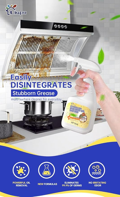 2pcs All Purpose Cleaner, Remove Stains Cleaning Spray, Lemon Breeze Scent Multipurpose Heavy Duty Degreaser, Kitchen Cleaning Supplies Removes Oil Stains On Microwave & Oven & Stove Top