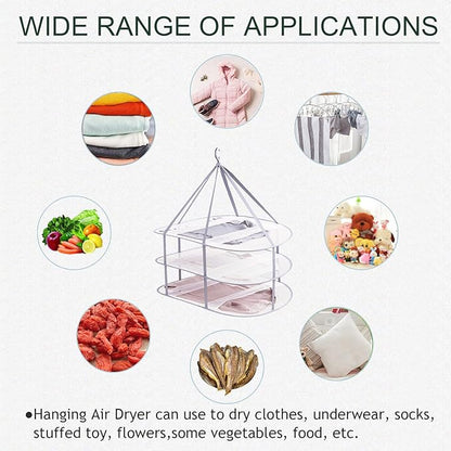 3 Tier Folding Mesh Clothes Drying Rack, Stackable Sweater Drying Rack with Internal Fixation, Portable Hanging Laundry Rack for T-Shirt,Swimsuit,Sweater,Delicates (2 Pack)
