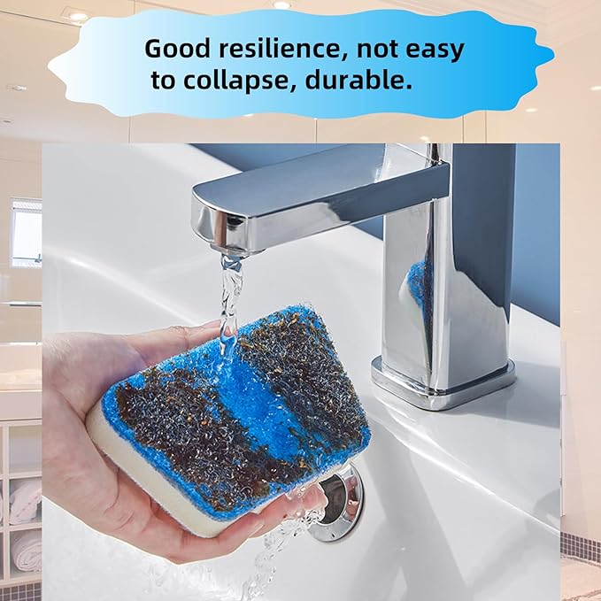 Tub Tile Scrubber Cleaning Sponge, Scrubbing Sponge DIY Cleaning Sponge for Cleaning Shower Bathroom Vessel Sinks Kitchen Toilet Wall Floor 3 Pcs (Replaceable Sponge, Without Handle)