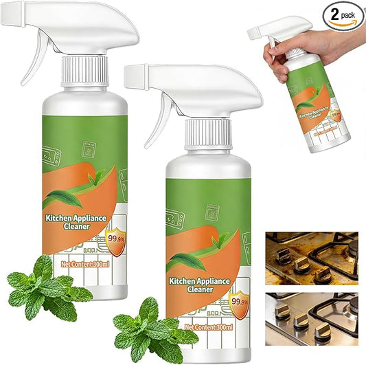 Charunee 2 PCS Natural Formula to Household Appliances, Multi-Purpose Stove Cleaner, Effective & Convenient Handheld Cleaner for Hood, Oven & Household Appliances