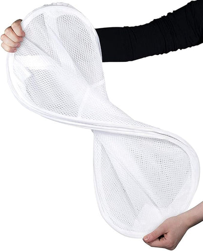 Foldable Mesh Clothes Hampers with Big Pocket Durable Pop-Up Laundry Basket Room Organizer Toy Storage Bins White