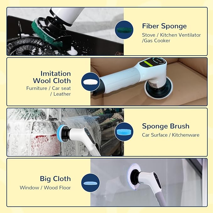 Dovety Electric Spin Scrubber Accessories, 5*Brush Heads and 1* Magic Stick, Suitable for Dovety Cleaning Brush
