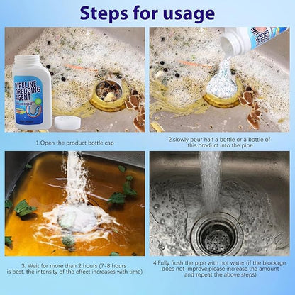 Powerful Pipe Dredging Agent, Pipeline Dredging Agent, Sink and Drain Cleaner for Kitchen and Toilet Pipelines, Pipe Drain Clog Remover (1PC)