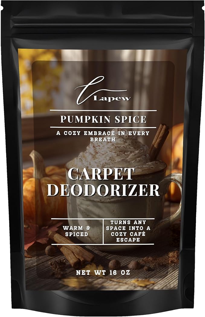 Lapew Pumpkin Spice Carpet Deodorizer Powder - Pet Safe Freshener for Vacuuming | Scented Odor Eliminator for Home | 16 oz