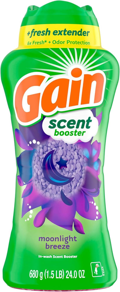 Gain In-Wash Laundry Scent Booster Beads, Moonlight Breeze Scent, 24.0 OZ, Fresh Extender + Odor Protection