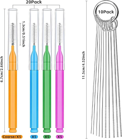 Shower Head Cleaner Tool Set, Multi-Size Shower Head Cleaning Brush for Small Hole Anti-Clogging Nozzle with Storage Boxes, Picks Fitting Nozzle Unclogger for Household Bathroom (30 Pcs)