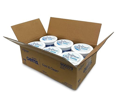 Bright Air Scent Gems, For Small to Medium-Size Spaces, Cool & Clean Scent, 12 oz. Each, Case of 6, Odor Eliminator & Air Freshener, Natural Essential Oils, Lasts Up to 45 Days Each