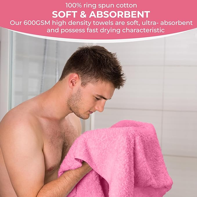 100% Cotton Bath Towels-27x54inch - 6 Pack Shower Towels - Light Weight, Ultra Absorbent Towels for Bathroom (Multi Color)