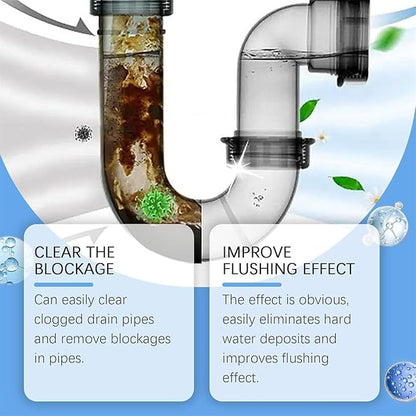 Strength Drain Cleaner - Powerful Pipe Dredging Agent, Pro Hair Drain Clog Remover & Cleaner, Quickly Clean Sewers and Eliminate Odors, Suitable for Bathroom, Kitchen, Shower, Sink & Toilet (2Pcs)