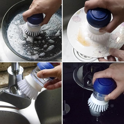 CELOX 2 Pack Dish Brush with Soap Dispenser Soap Dispensing Palm Brush for Cleaning Pots, Dishes