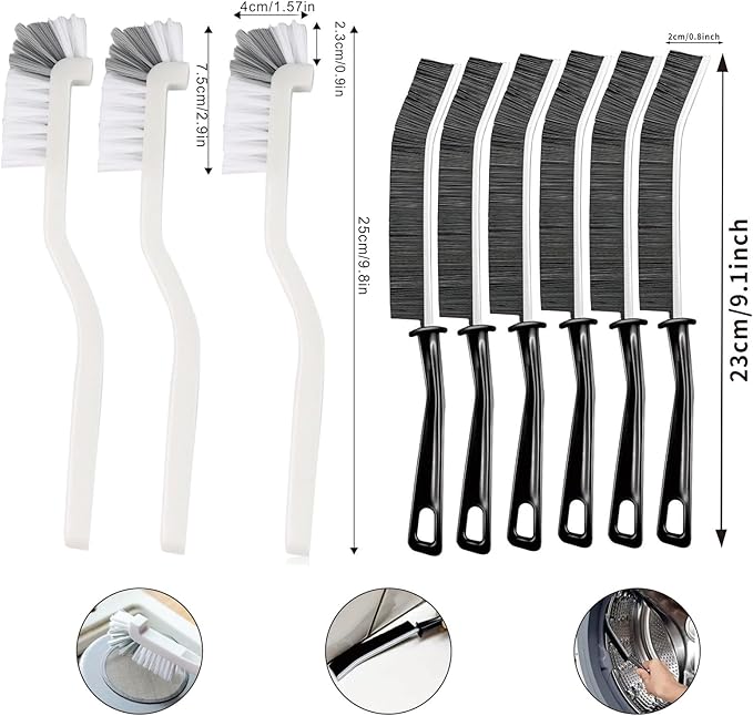 18Pcs Crevice Gap Cleaning Brush,Door Window Track Groove Corner Crevice Cleaning Brushes for Cleaning Window Grooves, Bathroom, Toilet Corner, Kitchen, Faucet, Sink(18 Pcs Cleaning Tool)