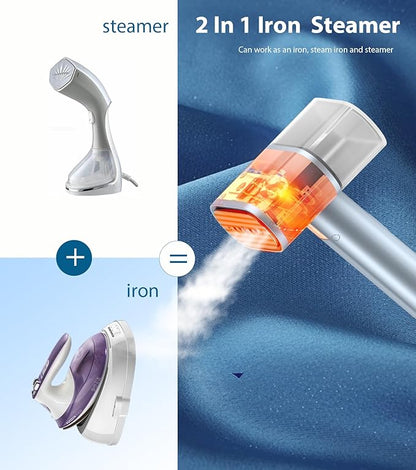 Folding Steamer Basket for Garment Travel, Portable Handheld Clothes Steamer (Blue)