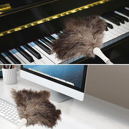 Ostrich Feather Duster Pole 28 to 72 Inch,Extendable Feather Duster Used for Home Cleaning Ceilings Furniture Fans