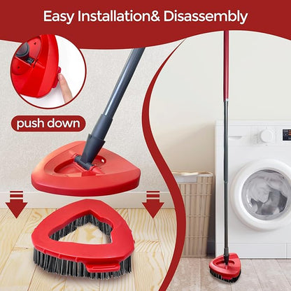 Scrub Brush, 2 Pcs Spin Mop Scrub Brush Head Compatible for EasyWring 1-Tank System, Hard Bristle Cleaning Brush for Bathroom, Kitchen, Tub and Tile