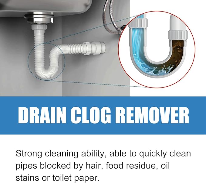Drain Cleaner Tablets 20 Packs, Powerful Pipe Dredge Effervescent Tablets for Kitchen Sink, Bathroom, Toilet & Shower, Fast Acting Clog Remover, Deodorizer & Sewer Dredging Agent