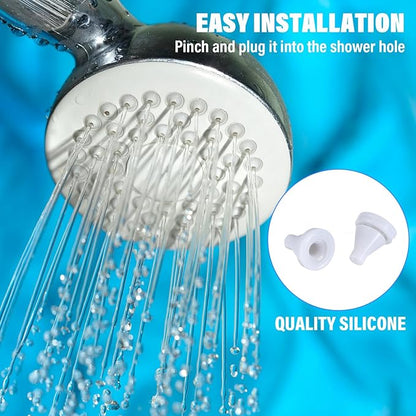 100pcs Shower Head Nozzles Replacement, Universal Silicone Spray Hole Washer Round Tips Showerhead, Sprinkler Rainfall Shower Head Handheld Spray Combo Repair Parts for Hole Diameter 0.16inch