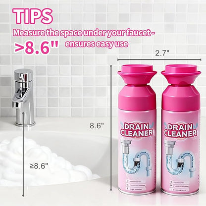 Foaming Sink Drain Cleaner: Drain Clog Remover for Kitchen Bathroom Tubs and Showers (2 pack)