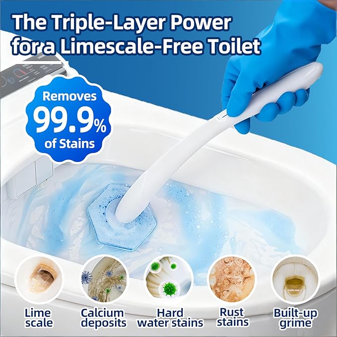40 Count Toilet Cleaner Refill Pads Compatible with Clorox ToiletWand, High-Density Disposable Toilet Brush Refills for Powerful Scrubbing