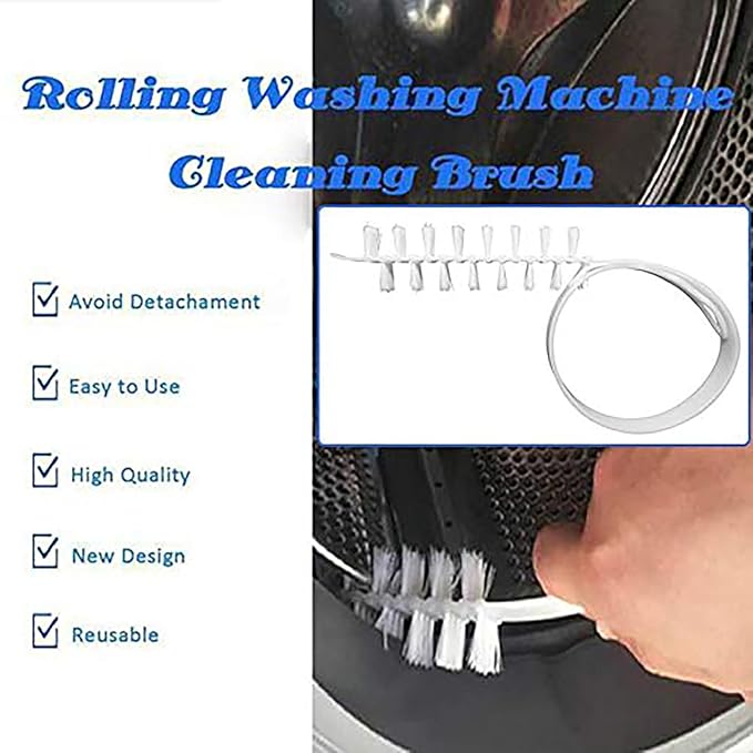 Rolling Washing Machine Cleaning Brush Long Flexible Cleaning Brush Durable Nylon Washer Drum Brush Cleaner Dryer Vent Cleaning Tool Cleaner Kit for Home Bathroom (2)