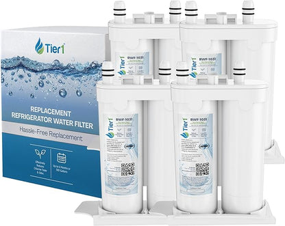 Tier1 RWF1031 WF2CB Refrigerator Water Filter | Replacement for PureSource2 WF2CB & EWF01 Fridge Filter - Up to 24 Months Supply | Easy Install | Odor Control | Clean & Great Tasting Water (4-pk)