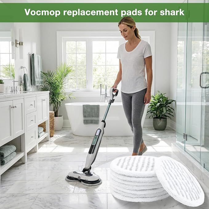 10 Pack Steam Mop Replacement Pads for Shark S8001 S7001 S7201 S7000AMZ S8201 Steamer Mop Washed Pad Repeatedly for All Floors Cleaning