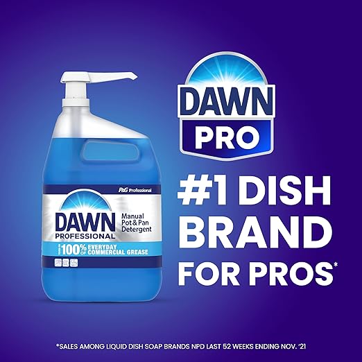 Dawn PRO Manual Pot and Pan Detergent, Dish Soap Liquid for Dishwashing by Hand, Bulk Concentrate for Commercial Use, 1 gal (Case of 2)