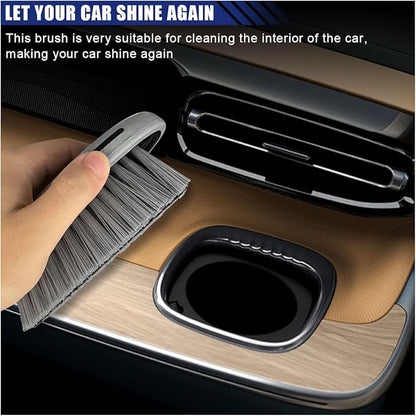 Carpet and Upholstery Cleaning Brush, Hanging Hole Car Cleaning Brush, Leather Seat Brush, Car Detailing Carpet Brush for Car Interior and Home, Fits Scrubbing Couch, Clothes, Tile (Gray)