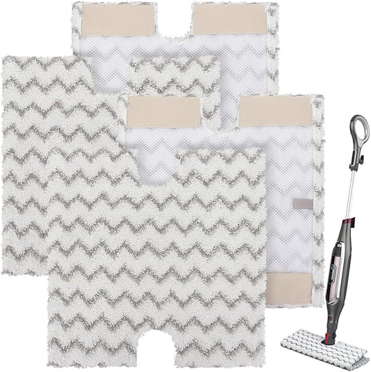 Sgizoku Square Steam Mop Replacement Pads for Shark Genius Steam Mop S5003D & Lift-Away Pro Steam Mop S3973 S3973D S3973WM S5001 S5002Q S5003A S5004 S5004W S6001W S6001WM S6002C S6003D S6003W - 4Pack
