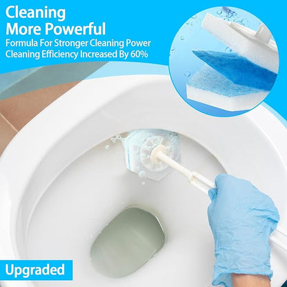50 Pcs Toilet Wand Refills, Toilet Bowl Cleaners Replacement Heads, Disposable Sponge Scrubber for Household Cleaning Bathroom Cleaners Compatible Heads, Washroom Mats Brush Cleaning System