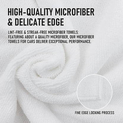 Tricol Clean Microfiber Cleaning Cloth, 16in*16in, 12 Pack Ultra-Thick Cleaning Rags, Super Absorbent, Lint Free & Streak Free Cleaning Towels for Car, House, Kitchen, Office
