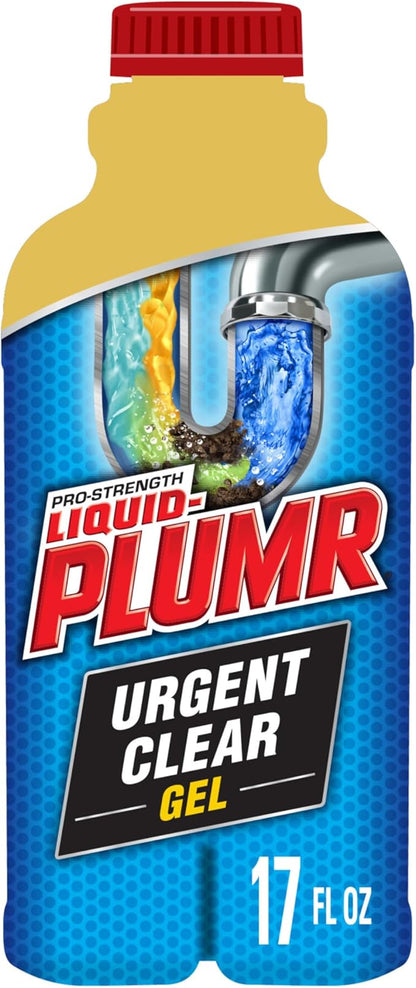 Liquid-Plumr Pro-Strength Urgent Clear, Liquid Drain Cleaner, 17 Ounces