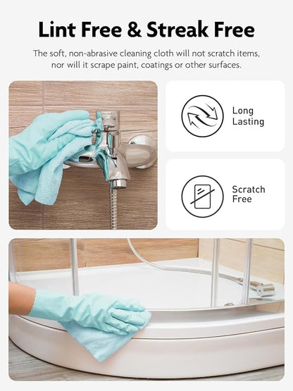 Fantasticlean Microfiber Cleaning Cloth Roll -40 Pack, Tear Away Microfiber Towels, 12" x 12", Reusable, Washable, Scratch Free, Ultra Absorbent Dishcloth for All-Around Cleaning Supplies (Blue)