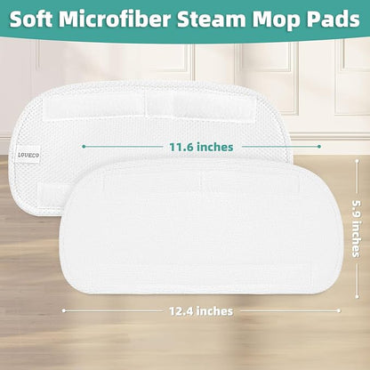 LOVECO 4 Pack Steam Mop Pads Compatible with Mxnsewr MX-C021, GorFanty GF-6610B/GF-6610 & Neugo NE033/NE033M Steam Mop, etc. Washable Microfiber Steam Mop Replacement Pads for Scratch-Free Deep Clean